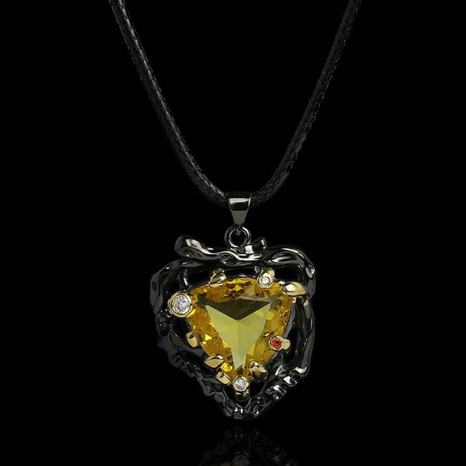 Onregelmatige Gele Zirconia Hanger Zwart Gouden Sieraden Boheemse Trui Ketting Feestparels Please consult customer service. black