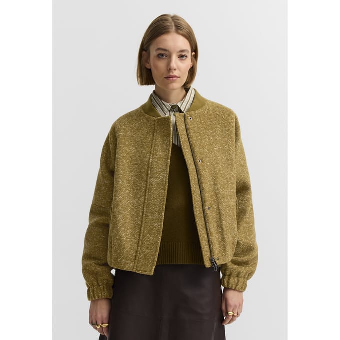 Bugatti Damen Bomberjack met tweedlook en collegekraag