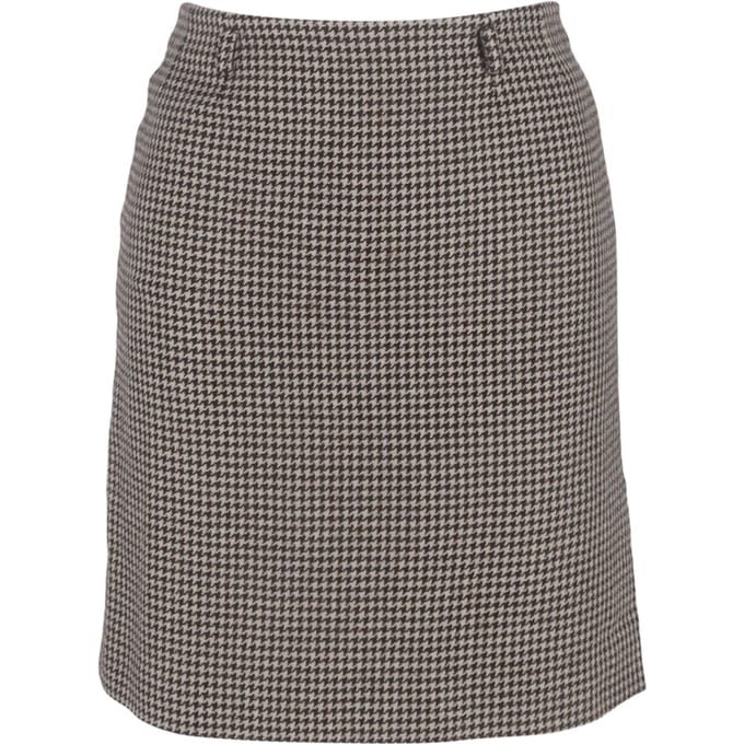 Max Mara minirok met pied-de-pouleprint in beige wol