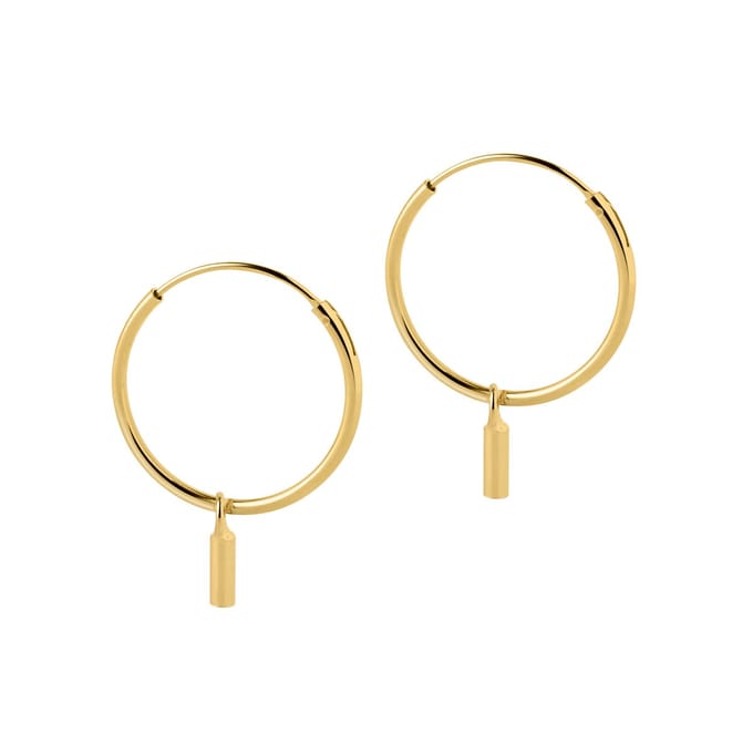 Juulry Goud Plated Hoops Met Staafje 18 MM