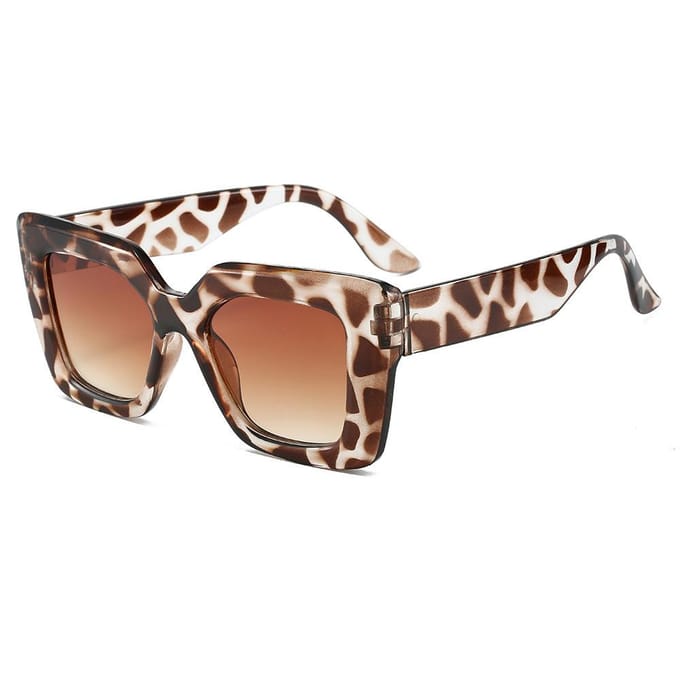 Designer Mode Zonnebril met Groot Montuur Dames Plastic Dames Groot Montuur Gegradueerd Zon Zonnebril UV400 gafas de sol mujer brown