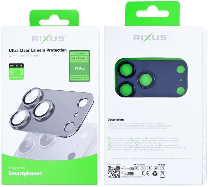 Rixus Ultra Clear Camera Protection For Apple iPhone 17 Pro Deep Blue