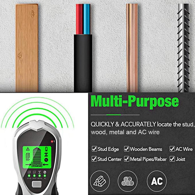 KKmoon Balkzoeker Muurscanner 4-in-1 Multifunctionele Digitale Metaaldetector Draagbare Muur Press Button