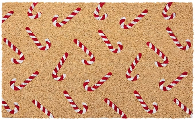 Clayre & Eef Deurmat Bruin Kokos Zuurstok Kerst