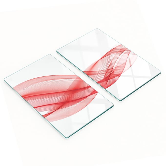 Multifunctionele decoratieve glazen panelen met abstract golfmotief, 2x30x52 cm