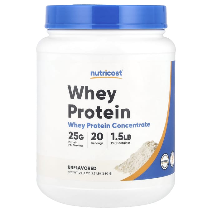 Nutricost, Concentré de Protéine de Whey, Non Aromatisé, 1,5 lb (680g)