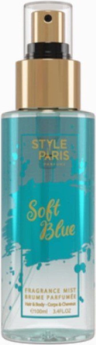 Franse dames Lichaam en Haar spray SOFT BLUE - Perzik - citroen - musk - 100ml