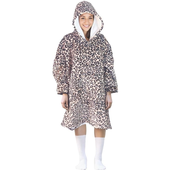 Noxxiez hoodie deken - luipaardprint