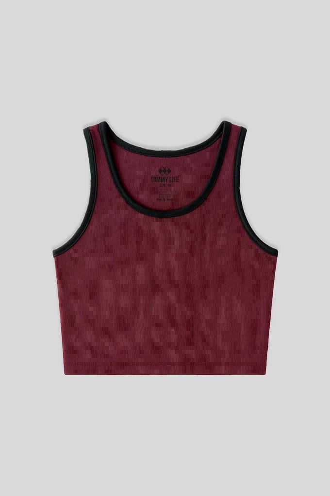 Geribbelde Mouwloze Crop Top