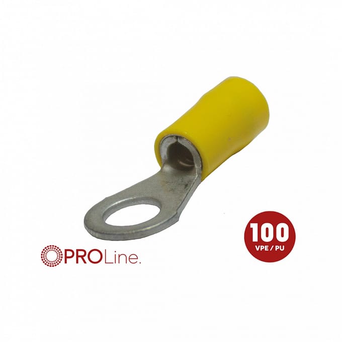Kabeloog 4.0x6.0 geel M6 (100stuks) ACV PROLine