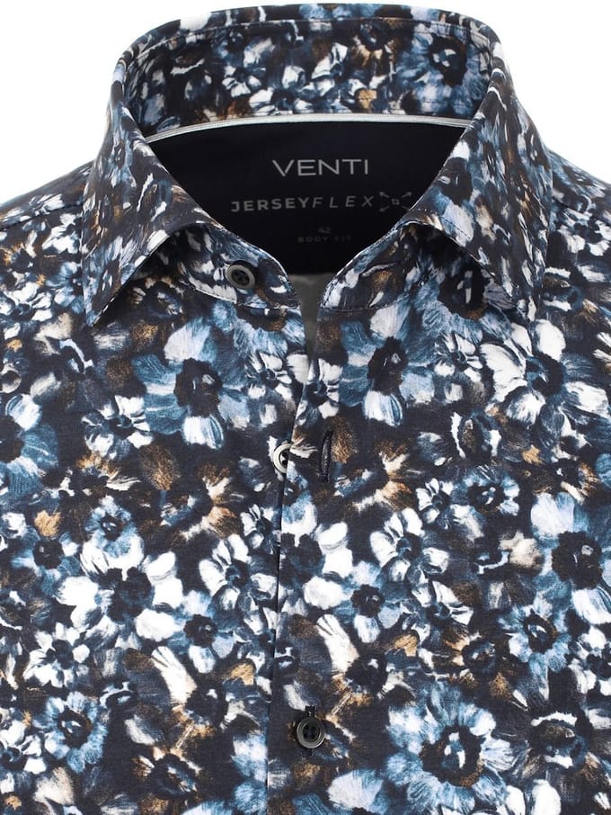 Venti Jerseyflex Overhemd Gebloemd Comfort Fit 123964000-101 - XL