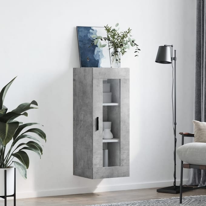 vidaXL - Wandkast - 34,5x34x90 - cm - betongrijs