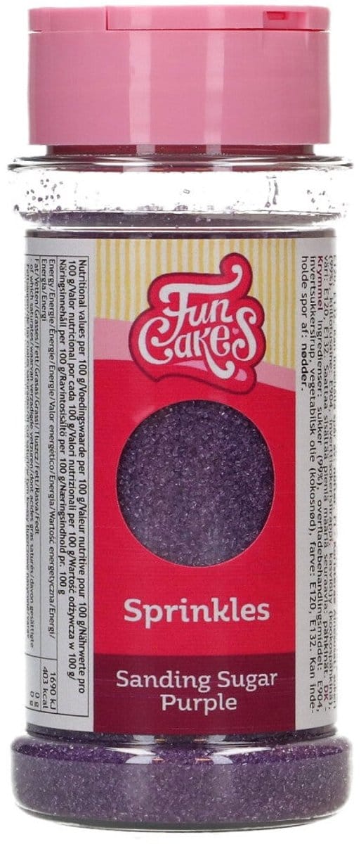 FunCakes Sanding Sugar - Paars - 80g - Gekleurde Suiker - Eetbare Taartdecoratie
