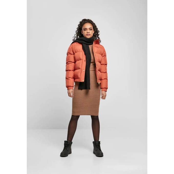 Urban Classics - Hooded Gewatteerd jack - S - Rood