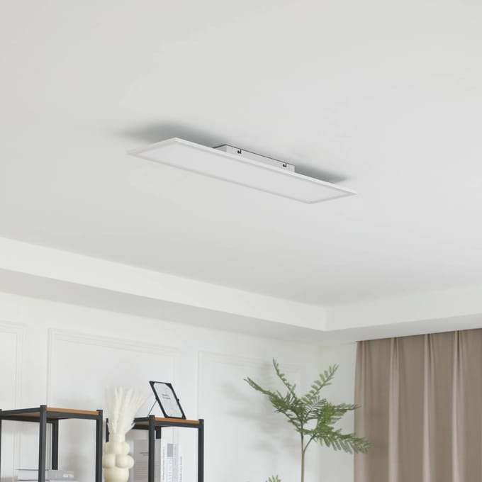 Lindby LED paneel Enhife, wit, 80 x 20 cm, metaal, 4.000 K