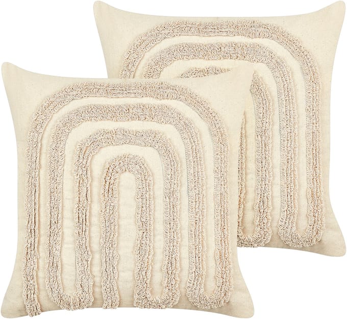TATSOI - Set van 2 kussens - Beige - Katoen