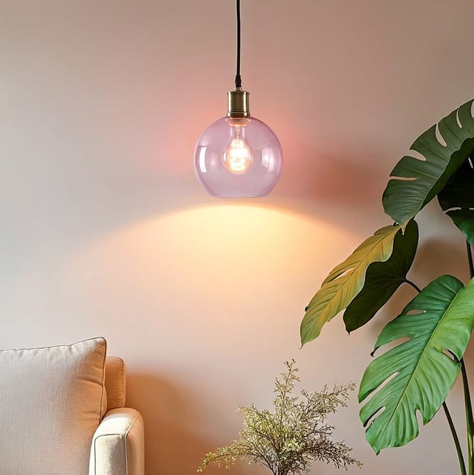 LumenXL 1-lichts hanglamp Liya - rood glas variant 2
