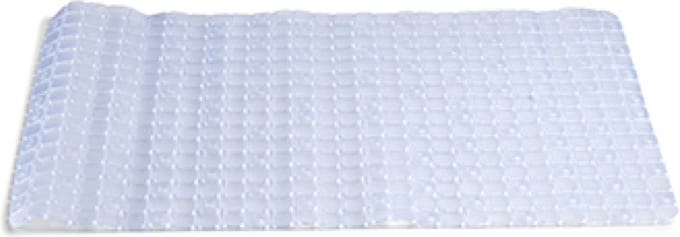 Badmat/douchemat transparant vierkant patroon 69 x 39 cm - Anti-slip mat voor in de douchecabine