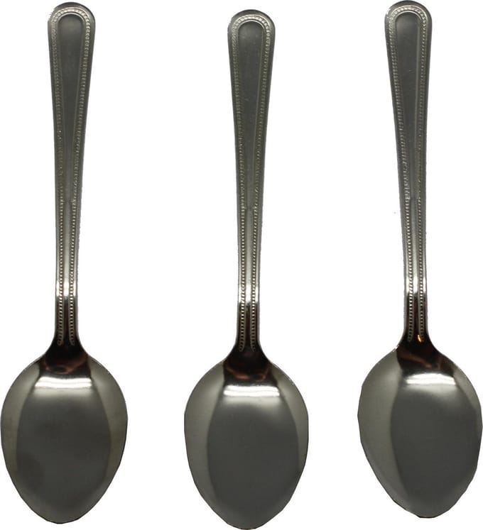 Theelepels/dessertlepels - 3x - RVS - 18 cm