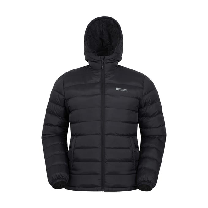 Mountain Warehouse Gewatteerde jas met imitatiebont voor heren (Zwart)