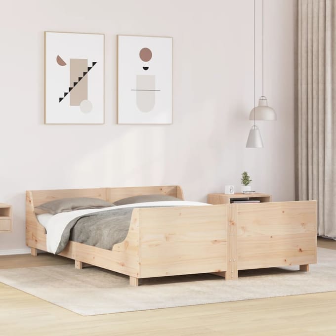 vidaXL - Bedframe - zonder - matras - massief - grenenhout - 120x190 - cm
