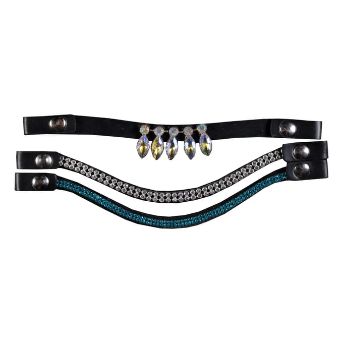 HKM Hobby Horse frontriem set van 3 - blauw/zilver