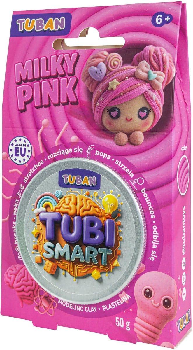 Tuban klei speelgoed - Tubi Smart Modelling Clay Milky Pink roze.