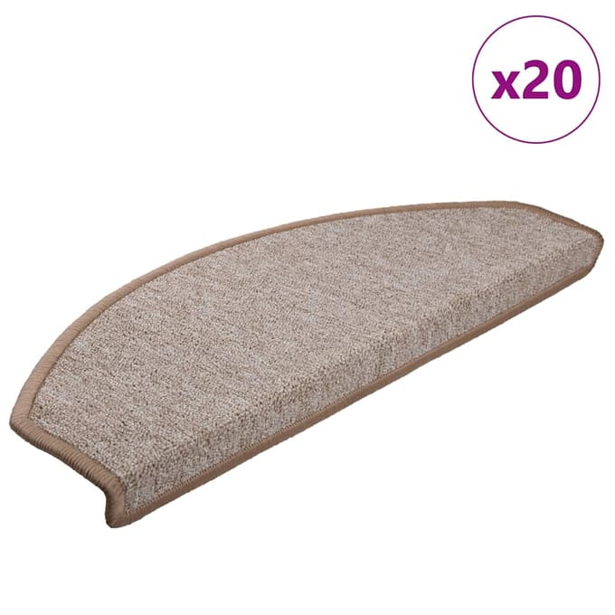 vidaXL - Trapmatten - 20 - st - 65x24x4 - cm - lichtbruin - halfrond - groot