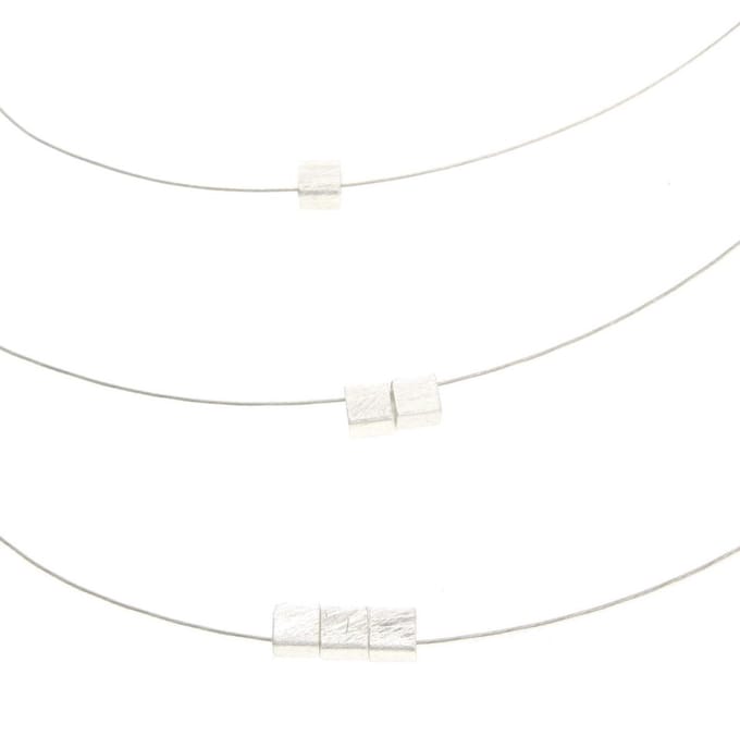 Behave - Necklace Scratched Cube - Minimalistisch Design - Tijdloze Stijl