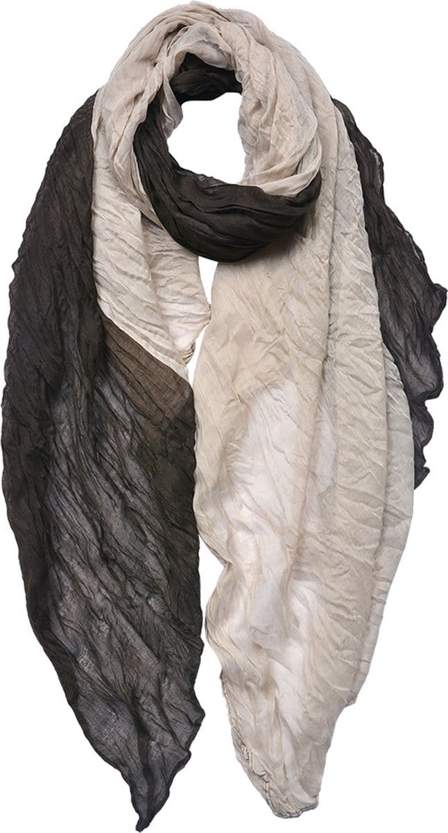 Juleeze Sjaal Dames Effen 90x180 cm Zwart Wit Synthetisch
