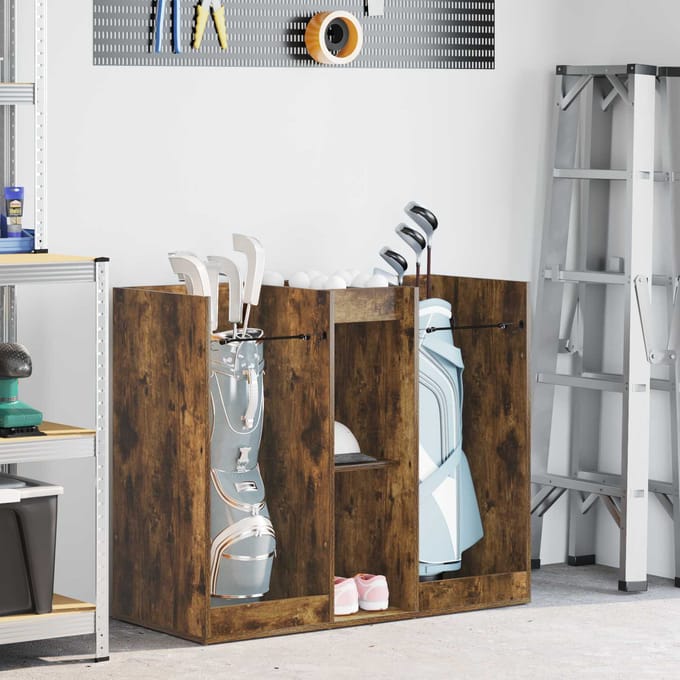 vidaXL Golfkast Effen Gerookt eiken 102 x 45 x 85,5 cm