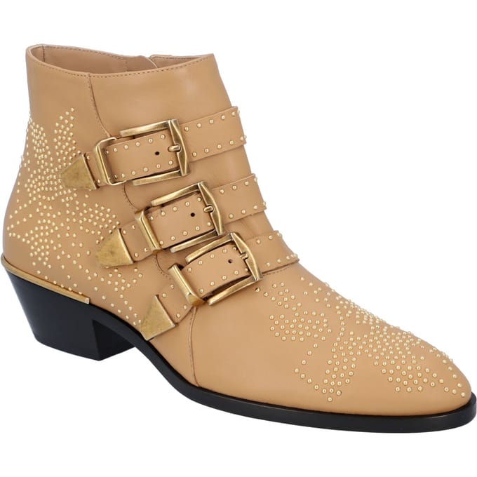 Chloé dames Susanna korte laarzen in beige leer