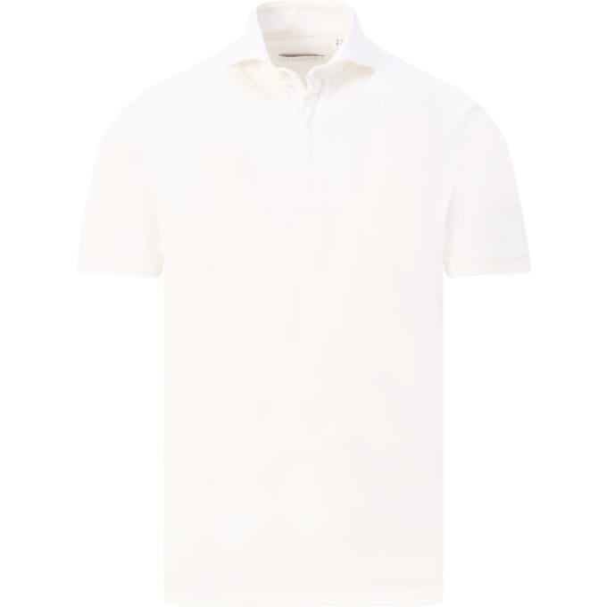 John Miller Polo Slim Plain Hyperstretch Short Sleeve Zip Collar Antiekwit / male
