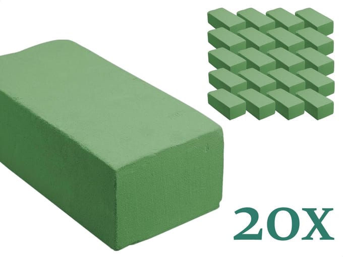24 stuks Steekschuim Rechthoek Nat 20 x 10 x 7 cm