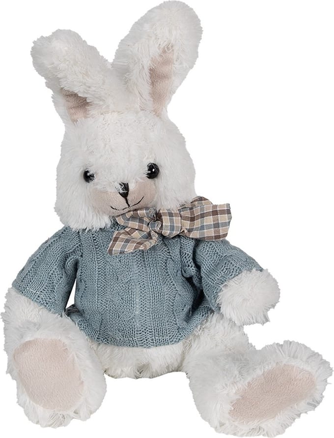 Clayre & Eef Knuffel Konijn 22x24x24 cm Wit Pluche