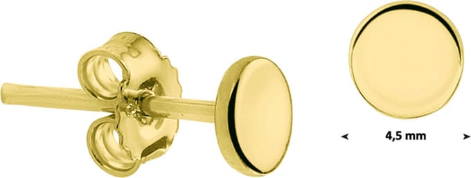 Glams oorknoppen rondje - 4.5 mm - Zilver