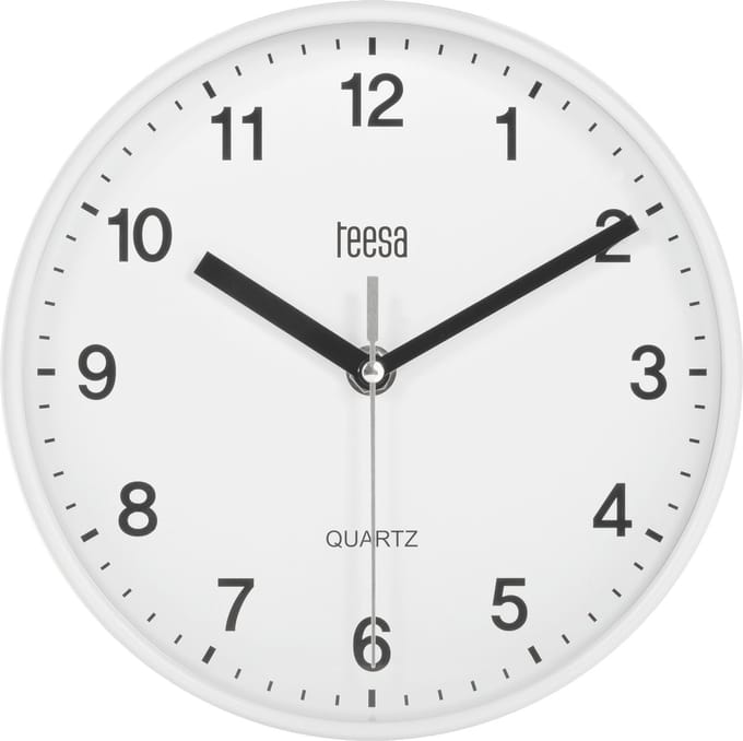 Teesa TSA0038 Analoge Wandklok 20 cm Wit
