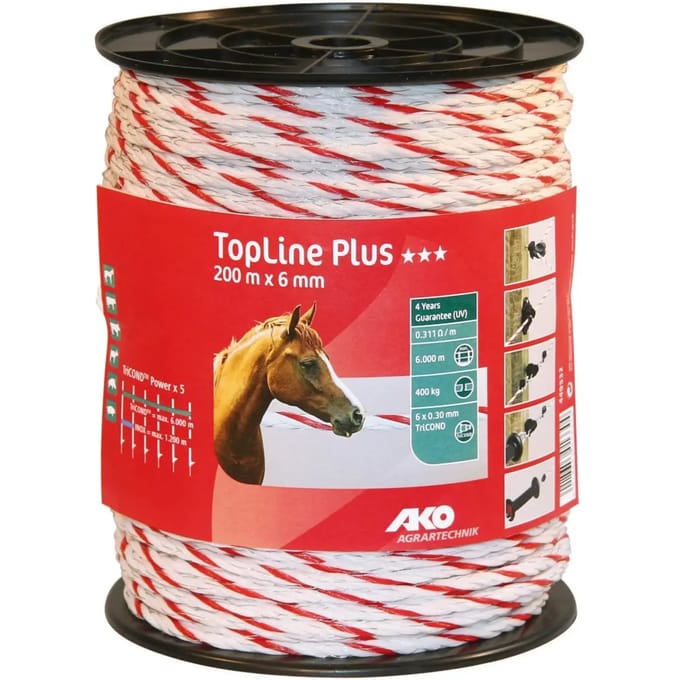 Ako Topline Wit/rood Koord 200mtr