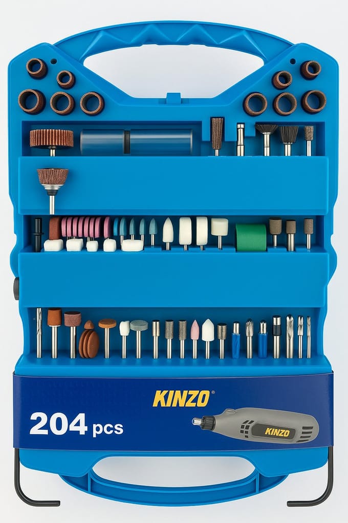 Slijp/frees set - Voor mini hobby machine - 204 delig - Frees set - Slijpset - Multitool set