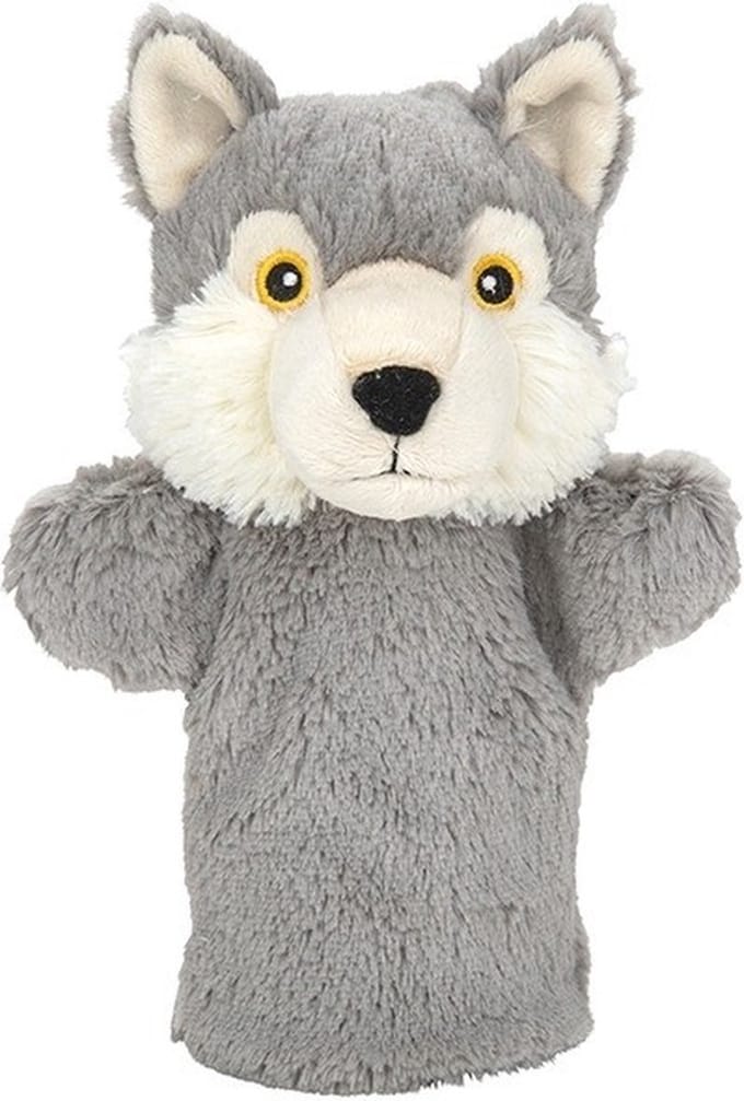 Nature Planet Pluche wolf handpop knuffel - 24 cm - Wolven