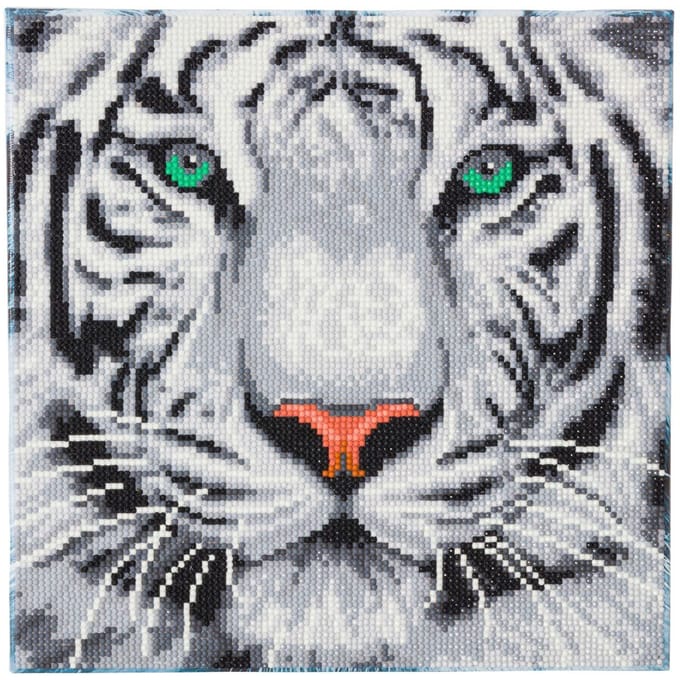 Diamond Painting "Crystal Art Kit", 30 x 30 cm - White Tiger