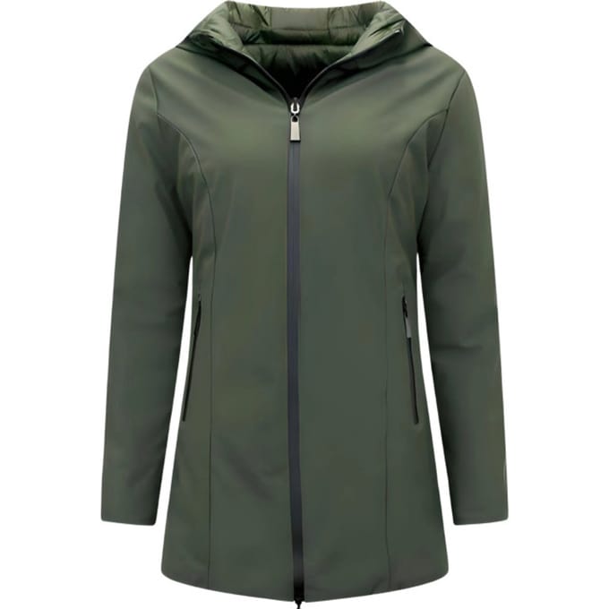 Double Face Dames Jassen Parka - Slim Fit - 2161B - Groen