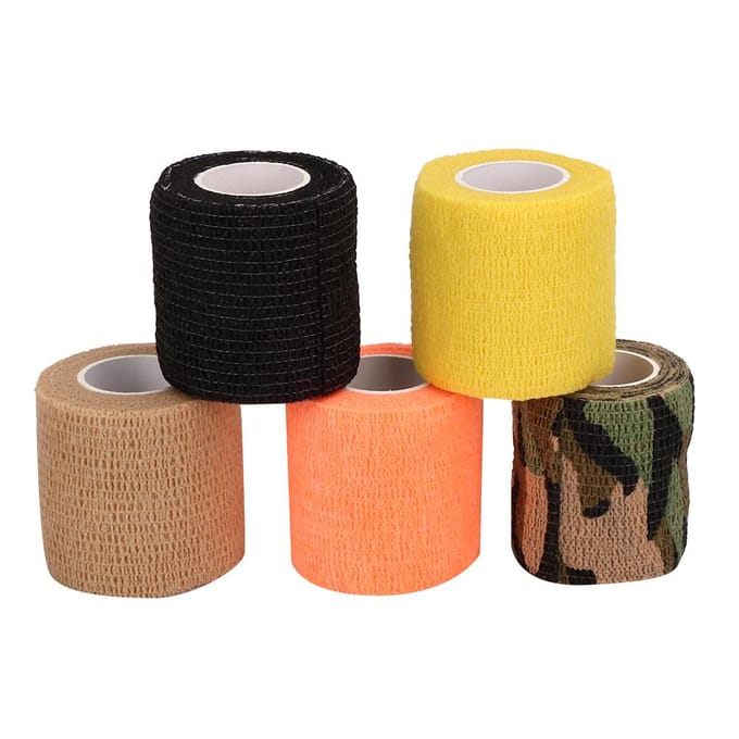 5 pièces Manchons jetables pour grip de tatouage Auto-adhésifs Bandage Wrap pour manche de tube de tatouage black