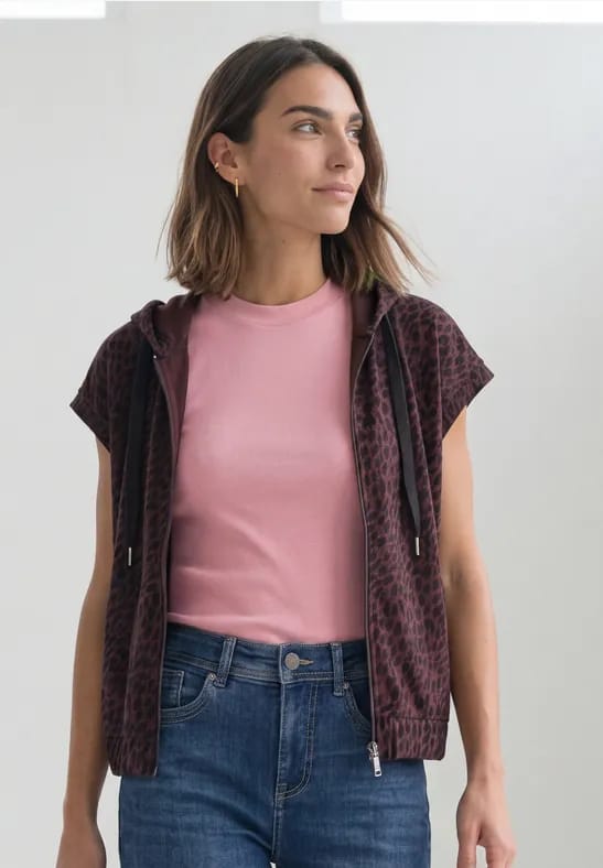 Vest met capuchon en print