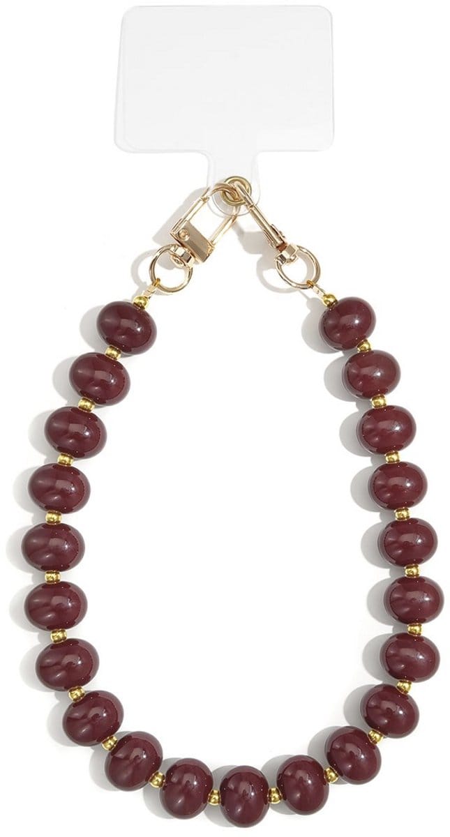 Yehwang Telefoonkoord - Kralen - Balletjes - Rood - Karmozijnrood - Trend - Hip