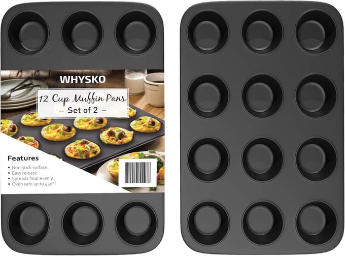 Muffin Pan 12 Cup - Set van 2, Zware Constructie en Antikleef Bakvormen