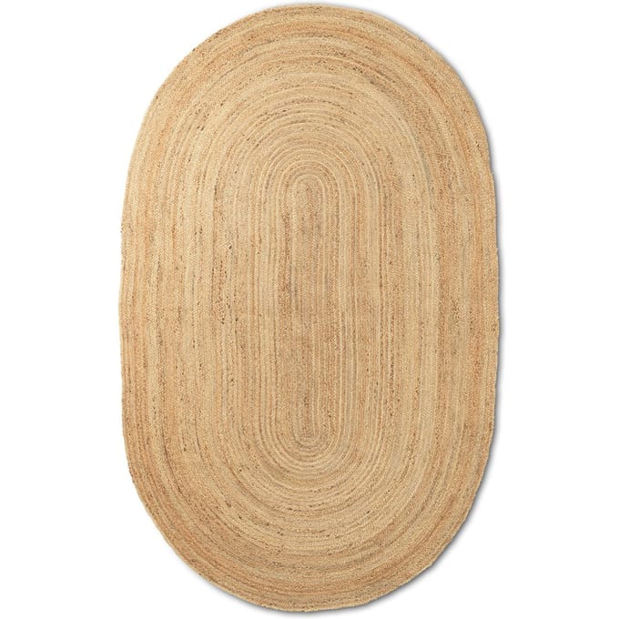 Ferm Living Eternal ovalen Jute-Tapijt  - natuur - groot