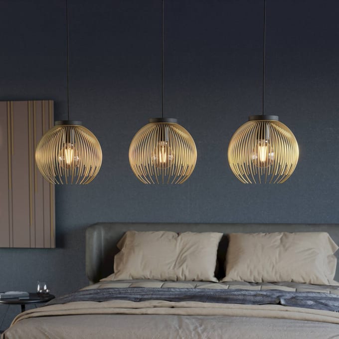 EGLO Venezuela Hanglamp - E27 - 93,5 cm - Goud/Zwart