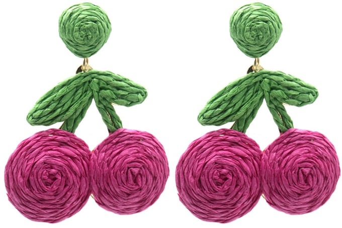 Oorbellen Kersen – Kunststof – 5.5x4cm – Roze