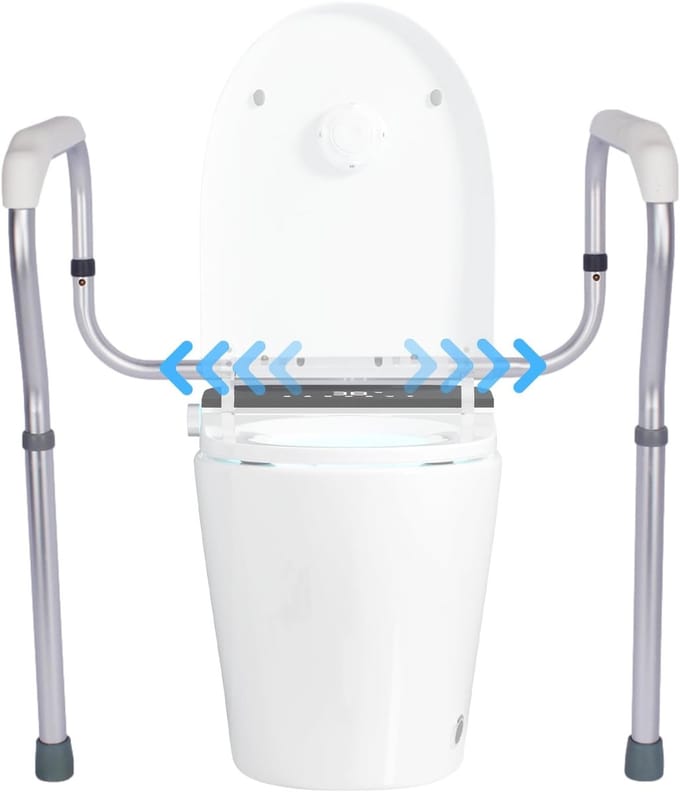 Toilet Veiligheidsframe - Hulp Beugels - Veilige Badkamer - Antislip Verstelbaar - 67-77cm Hoogte